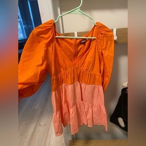 STAUD tiered mini dress tunic